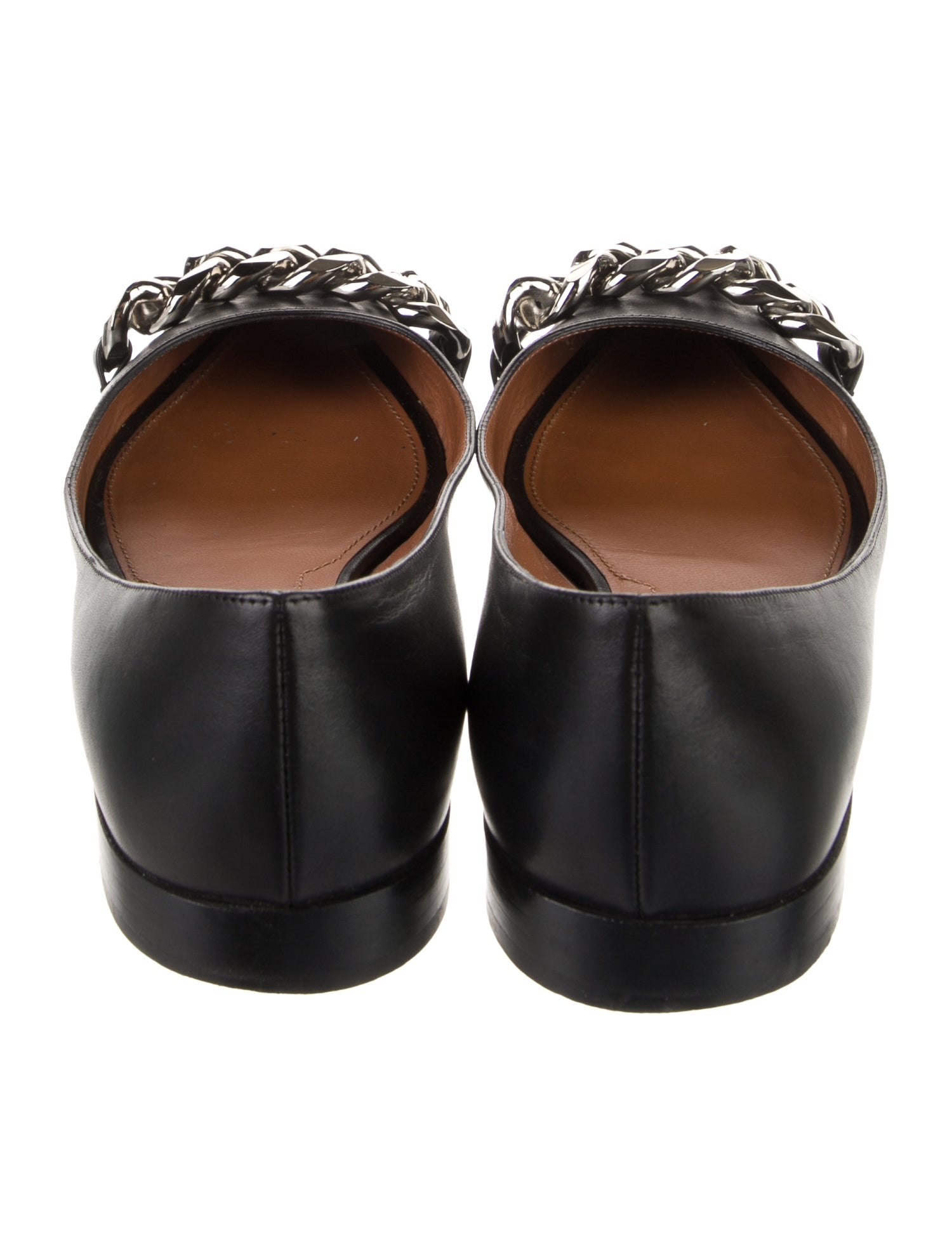 Givenchy Leather Chain-Link Accents Ballet Flats